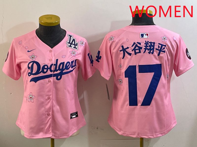 Women Los Angeles Dodgers 17 Ohtani Pink Sakura Edition 2025 Nike MLB Jersey style 5